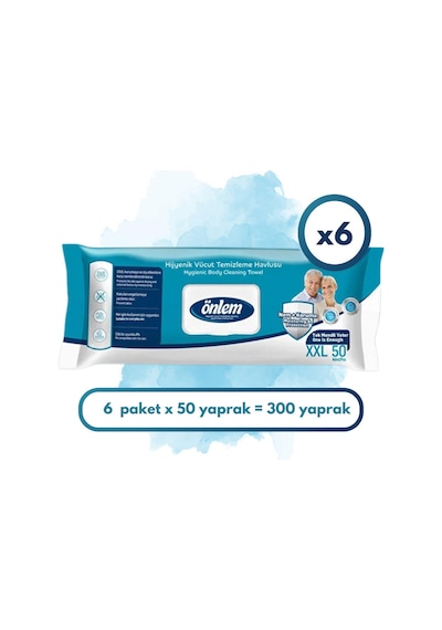 Hijyenik Vücut Temizleme Havlusu Xxl 50 Li X 6 Adet 2XL