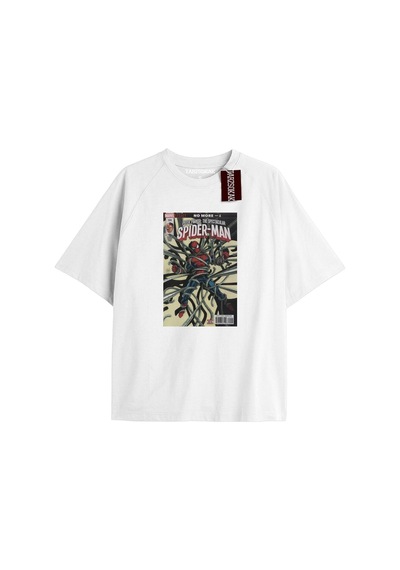 Tarzsokak Spider-man Gazete Baskı Model No Way Home Tshirt Beyaz