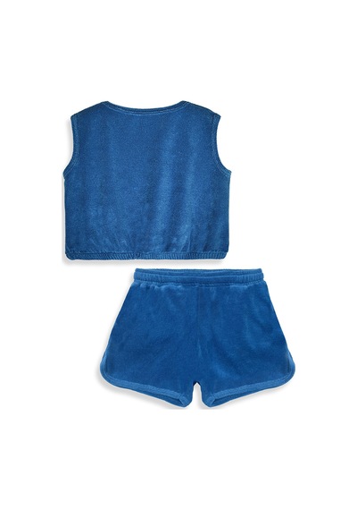 Denokids Gülen Çiçek Kız Çocuk Havlu T-shirt Ve Şort Takım Çok Renkli