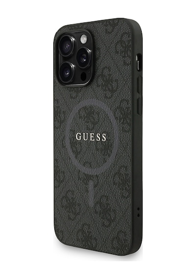 Apple Uyumlu iPhone 14 Pro Max Kılıf Guess Lisanslı M-safe Bilek Askı İpli Yazı Logolu Kapak Siyah