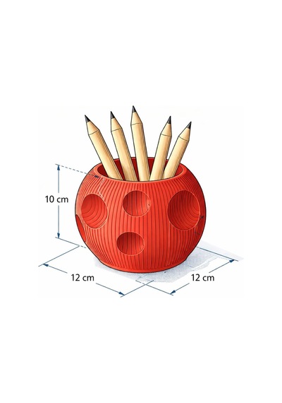Minimalist Beyaz Kalemlik - Estetik Çalışma Masası Aksesuarı 3d Tasarım