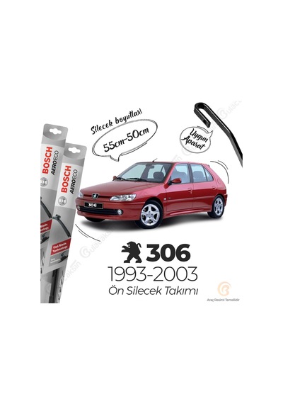 Peugeot 306 Muz Silecek Takımı 1993-2003 Bosch Aeroeco
