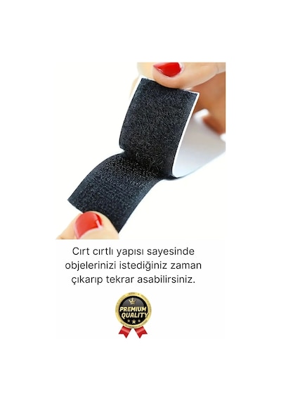 Ultra Güçlü İz Bırakmaz Çivisiz Tablo Çerçeve Asma Kendinden Yapışkanlı Siyah Cırt Bant 4'lü Set