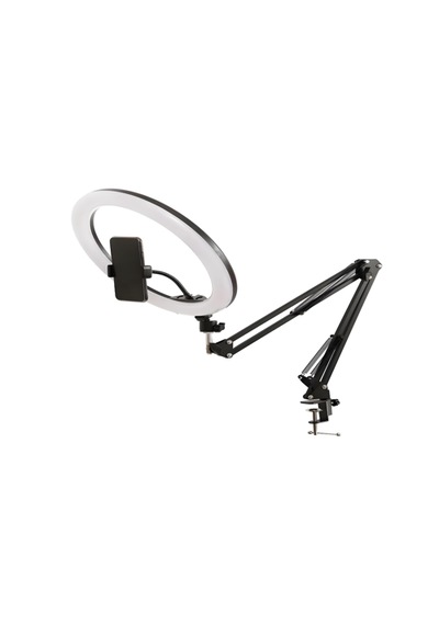 Smaylıng Masa Tipi 10 İnç Ring Light Halka Işık + Kelepçeli Kol Ayak + Telefon Tutucu 3 Mod 10 Kademe Led Işık