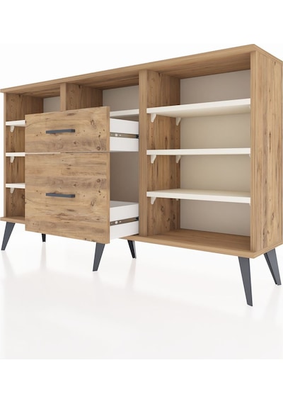 Arges Konsol 7 Raflı 2 Çekmeceli 132x30x83 Çam-aytaşı/çam Aytaşı/çam Arges Konsol 7 Raflı 2 Çekmeceli 132x30x83 Çam-aytaşı/çam Aytaşı/çam