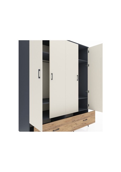 Kronos Gardrop 6 Raflı 2 Çekmeceli 2 Askılı 176x59x221 Antrasit-aytaşı/çam Aytaşı/çam Kronos Gardrop 6 Raflı 2 Çekmeceli 2 Askılı 176x59x221 Antrasit-aytaşı/çam Aytaşı/çam