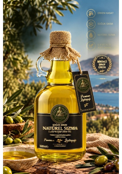 Zeyrazade Erken Hasat Soğuk Sıkım Natürel Sızma Zeytinyağı 500 ML