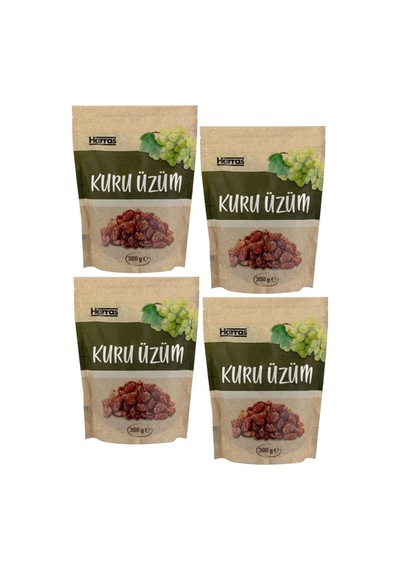 Yerli Çekirdeksiz Kuru Üzüm 4'lü Paket Doğal Enerji Kaynağı 4 Adet X 300 Gr 300 G