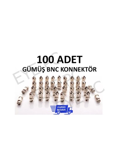100 Adet Metal Sıkmalı Kamera Jaki Bnc Connektör