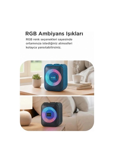 Özel Seri Torima Bluetooth Hoparlör Rgb D13 Siyah Akustik Ürün Kablosuz Alet Ses Yayan