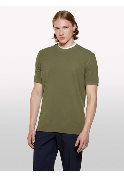 Sisley %100 Pamuk Bisiklet Yaka Regular Fit T-shirt Erkek Yeşil T-shirt - 325p3089s104j