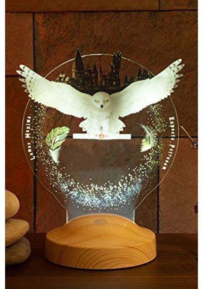 Harry Potter Hediyesi Hogwarts Hedwig 3d Led Lamba, Hediye Baykuş Gece Lambası