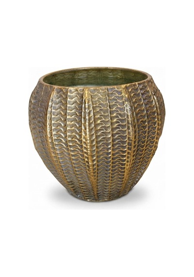 Panalı Metal Dekoratif Saksı Orta Boy 235,5 X 25 Cm Gold