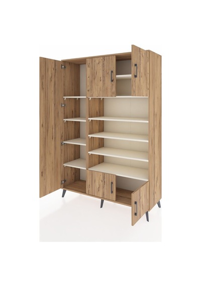 Hyperion Dolap 10 Raflı 5 Kapaklı 132x44x195 Çam-çam/aytaşı Çam