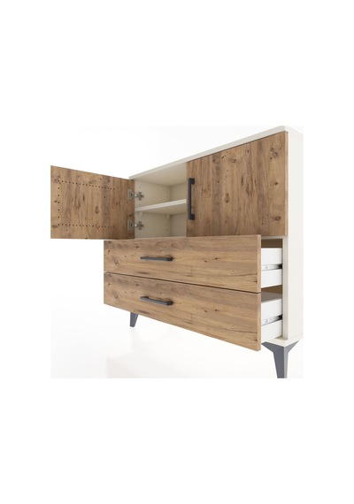 Arges Şifonyer 2 Raflı 2 Çekmeceli 2 Kapaklı 88x30x80 Aytaşı-çam Aytaşı