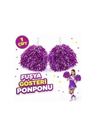1 Çift 2 Adet Mor Renk 23 Nisan 19 Mayıs 29 Ekim Okul Gösteri Ponponları Ekstra Dolgun Diğer