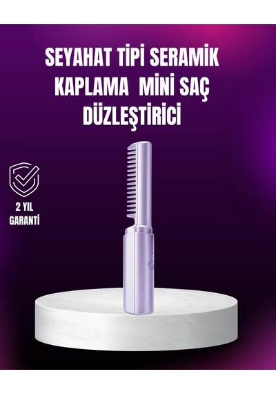 Mey İthalat Kablosuz Usb Şarjlı Saç Düzleştirici Tarak Seyahat Boy