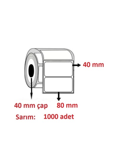 Özsaraç Etiket 80 x 40 Pvc Şeffaf Etiket  1000'Li