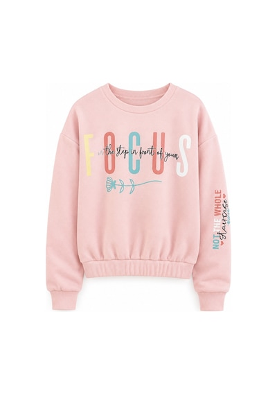 Fesshera Kids Kız Çocuk Sweatshirt Beli Lastikli Bisiklet Yaka Uzun Kollu Baskılı Kışlık Pamuklu Sweatshirt Somon Fesshera Kids Kız Çocuk Sweatshirt Beli Lastikli Bisiklet Yaka Uzun Kollu Baskılı Kışlık Pamuklu Sweatshirt Somon