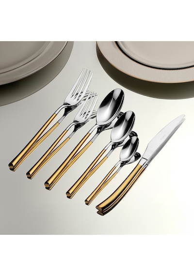 Elegance Altın Saten 6 Kişilik 36 Parça Çatal Kaşık Bıçak Takımı