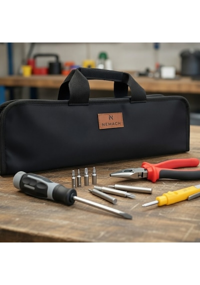 Portatif Tamir Alet Takım & Avadanlık Çantası 11 Cepli Pratik Tool Bag Organizer Siyah