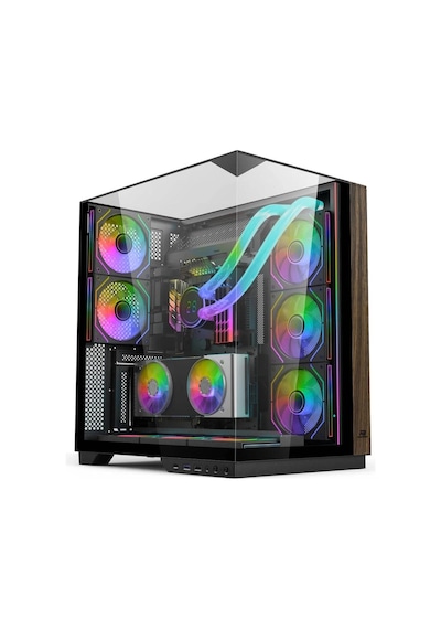 Powerboost Eclıpse 8 Argb Fan Triple Temperli Cam Type-c Mid-t Ahşap Sea View Atx Gaming Siyah Kasa