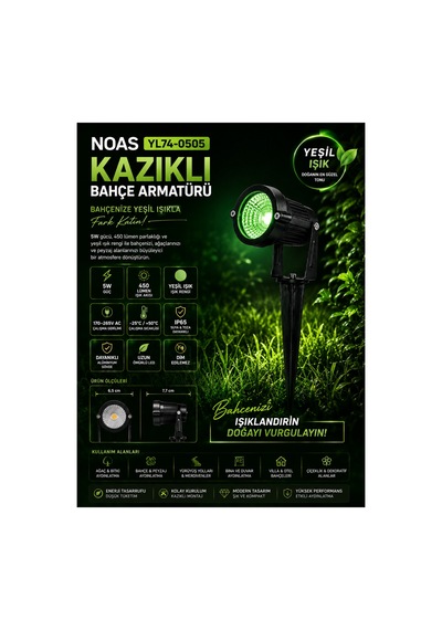Yl74-0505 5w Led Kazıklı Bahçe Armatürü Yeşil Işık 450 Lümen Dış Mekan Peyzaj Ağaç Bitki Aydınlatma Spotu - 920247286 Diğer Yl74-0505 5w Led Kazıklı Bahçe Armatürü Yeşil Işık 450 Lümen Dış Mekan Peyzaj Ağaç Bitki Aydınlatma Spotu - 920247286 Diğer