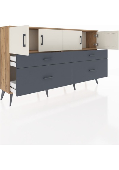 Arges Konsol 2 Raflı 4 Çekmeceli 4 Kapaklı 176x30x99 Çam-aytaşı/a Çam-aytaşı/antrasit Arges Konsol 2 Raflı 4 Çekmeceli 4 Kapaklı 176x30x99 Çam-aytaşı/a Çam-aytaşı/antrasit