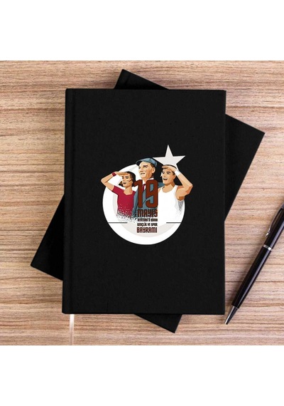 19 Mayıs Gençliğe Armağan Siyah Çizgisiz Kanvas Defter