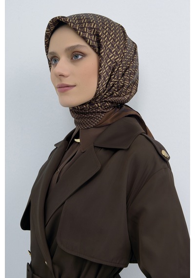 Armine Saf İpek Sura Eşarp-2026 İlkbahar-yaz- 950200d Kahverengi