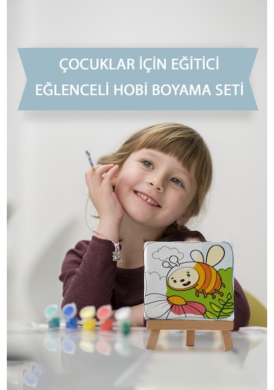 Sevimli Arı Çocuk Eğitici Tuval Boyama Hobi Seti
