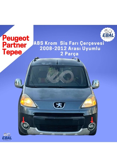 Peugeot Partner Tepee Abs Krom Sis Farı Çerçevesi 2 Parça 2008-2012 Model Uyumlu