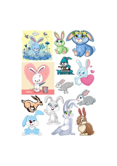 Tavşan Sticker Set-2 20 Parça Telefon, Tablet, Defter, Laptop Sticker