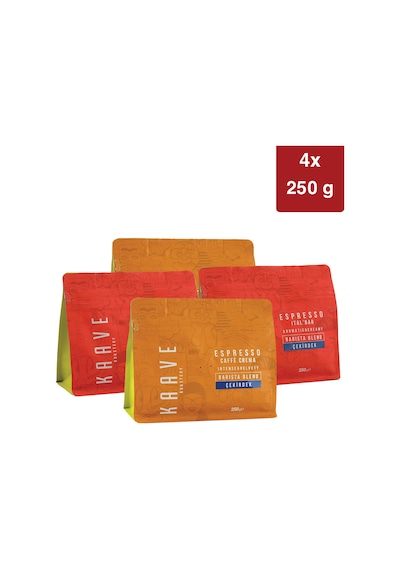 Espresso Ital'bar 250 Gr 2 Adet + Espresso Caffe Crema 250 Gr 2 Adet 4'lü Tanışma Paketi Çekirdek Kahve