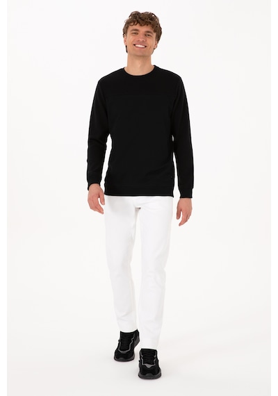 U.S. Polo Assn. Erkek Bisiklet Yaka Regular Fit Siyah İnce Sweatshirt 50315455-VR046