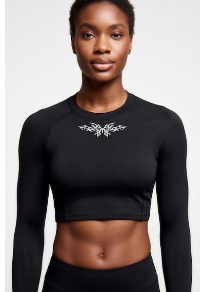 Premium Gotik Model 6 Siyah Uzun Kol Compression Kadın Crop T-shirt Spor Büstiyer Bluz Yoga Pilates Siyah Premium Gotik Model 6 Siyah Uzun Kol Compression Kadın Crop T-shirt Spor Büstiyer Bluz Yoga Pilates Siyah