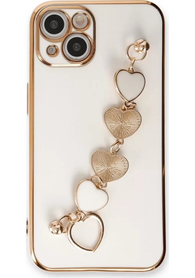 Newface Apple Apple iPhone Uyumlu  14 Plus Kılıf Esila Silikon - Beyaz