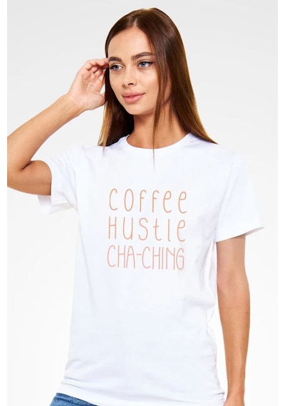 Unisex Oversize 24/1 Penye Dtf Baskılı Tişört - Dtf217 Beyaz