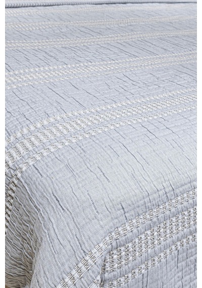 Koza Home Assos Gri Taş Yıkama Çift Kişilik Yatak Örtüsü 230x250 5037 Gri
