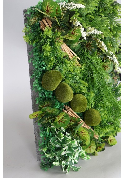 Yapay Çiçek Deposu Yapay Dikey Bitki Hazır Duvar Paneli 55 Cm X 55 Cm Model 3