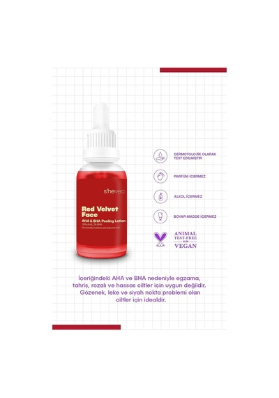 She Vec Red Velvet Face Derin Eksfoliasyon Sağlayan Anti Aging Etkili Peeling Losyon