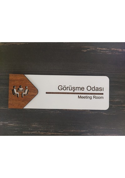 Görüşme Odası Ofis Oda Kapı İsimliği Yönlendirme Tabelası Levhası Kişiselleştirilebilir