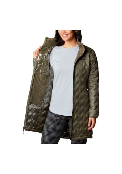Columbia Delta Ridge Iı Long Down Jacket Çağla Yeşil Kadın Outdoor Mont Wk0440 Yeşil
