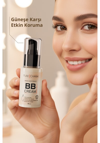 Pure Charm Salicylic Acid Uva Uvb Koruması Nemlendirici Kapatıcı BB Krem SPF50 Pa+++ PC20 50 ML