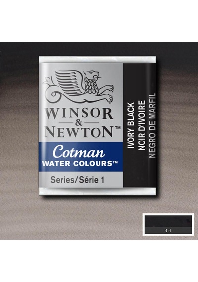 Winsor & Newton Cotman Yarım Tablet Suluboya Ivory Black 331 Karışık