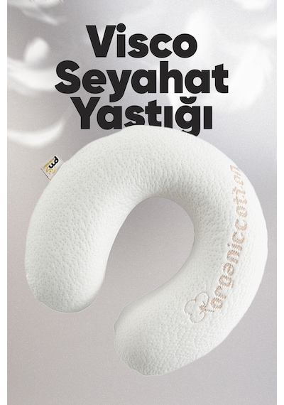 Ortopedik Boyunluk Visco Seyahat Boyun Yastığı Yolculuk Yastığı Ortopedik Seyahat Yastığı Boyunluk Beyaz