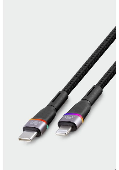 Subzero Cl16 35w Pd Type-c Lightning Rgb Ledli Metal Hasır Şarj Kablosu Şarj Data Kablosu
