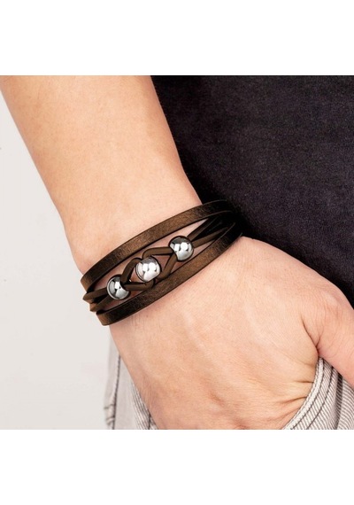 Premium Çelik Top Ve Kahve Deri Bileklik 31834b8d2 - 21 Cm Kahverengi