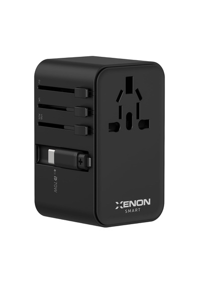 Lexroo Priz Dönüştürücü 70w Gan Hızlı Şarj 200+ Ülke Dahili Usb-c Kablo Usb-c 2x Usb-a X6411