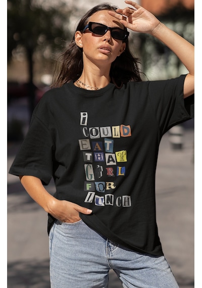 Sevbano I Could Eat That Girl For Lunch Billie Eilish Baskılı Unisex Over Siyah